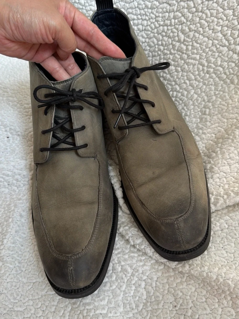 Cole Haan Men's Chukka Boots in Olive Green/gray with Black Laces
